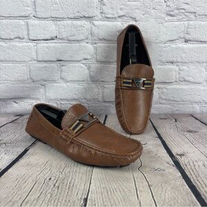 Guess GMART-C Mens Loafers‎ Size 7.5 Brown Slip-On Dress Shoes Casual Moc Toe